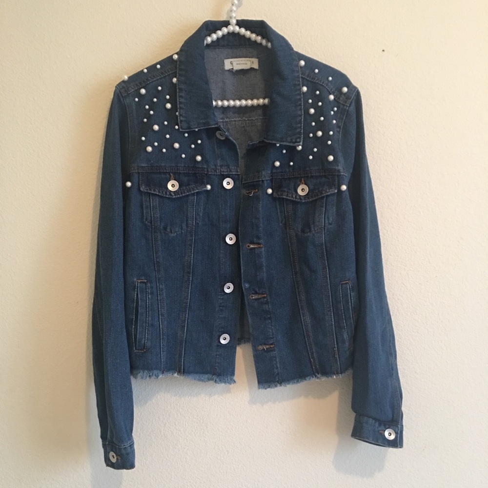 New Cuteee Pearl Blue Jean Jacket